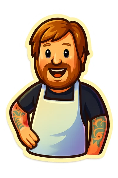 Create an emoji based on this person's appearance. Use a fun, expressive style suitable for emoji, in a retro stickers style. sticker