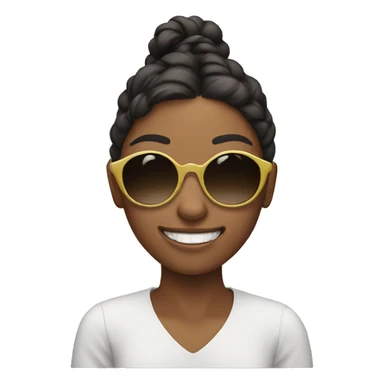 smiling girl with sunglasses sticker