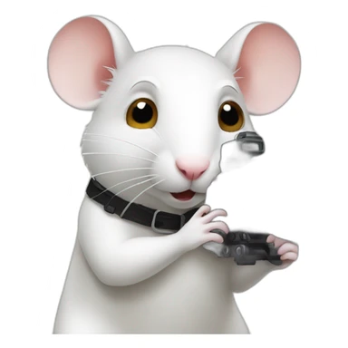 white rat filming a movie sticker