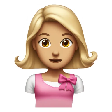 mean girl with pink bow sticker