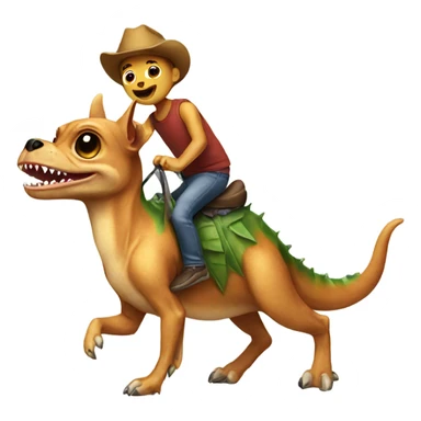 Chihuahua riding a dinosaur  sticker