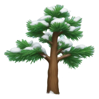 Snow on a pine tree sticker