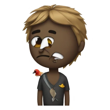 Hurt with a bird  sticker