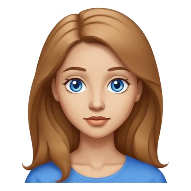A women with long light brown hair and blue eyes  sticker