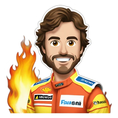 fernando alonso F1 in flames sticker