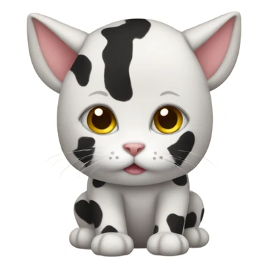 kitten in cow costume  sticker
