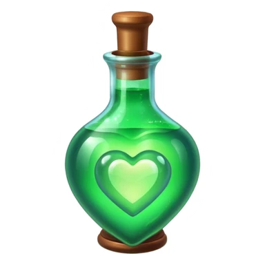magic potion heart green color sticker
