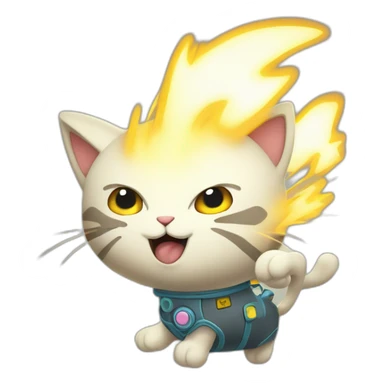 electrical discharge emit electricity cartoon cat like pokemon sticker