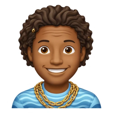 Black guy with waves and chains smiling  sticker