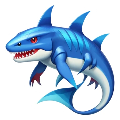 Shiny Exotic Colorful epic Sharpedo-Garchomp-Gabite-Salamence-Koraidon-Fakémon-hybrid-creature (full body)  sticker