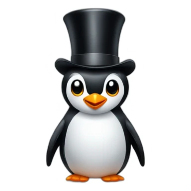 penguin with top hat sticker