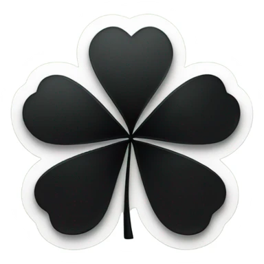 black five leaf clover sticker