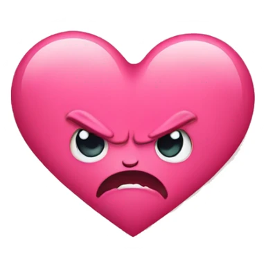 kawaii cute angry heart sticker