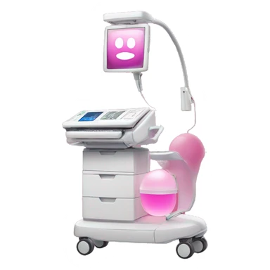 Pink ombre ultrasound machine with glitter on wheels sticker