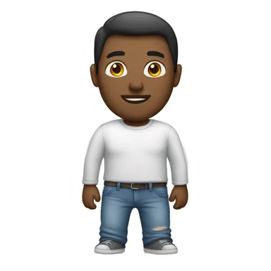 guy wearing blue jeans and grey shirt with white longsleeve undershort sticker