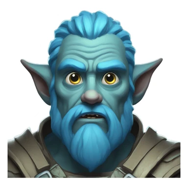 surprised stunned, firbolg spectral giant blue sticker
