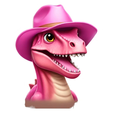 Dinosaur wearing a pink cowgirl hat sticker