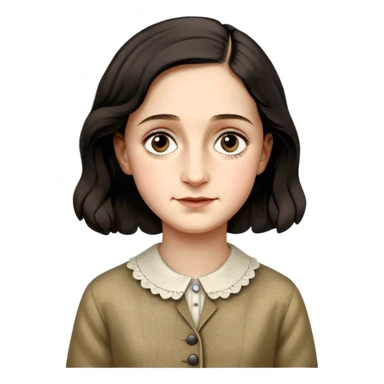 anne-frank-–-cinematic-realistic-portrait-of-anne-frank,-depicted-with-a-reflective,-gentle-expression-in-period-clothing,-her-eyes-conveying-hope-and-resilience,-rendered-with-soft,-natural-lighting-and-delicate-textures-that-capture  sticker