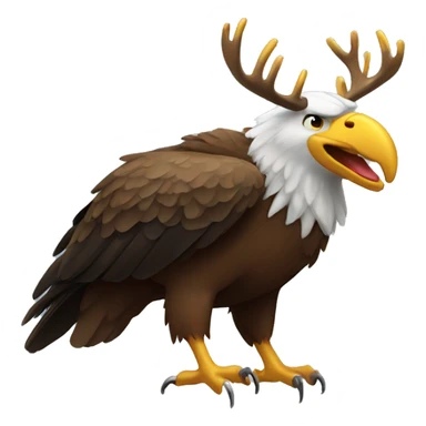 Eagle with moose antlers  sticker