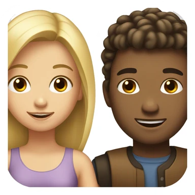Brunette girl and blond guy  sticker