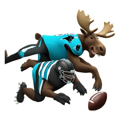 Moose playing football for the carolina panthers  sticker