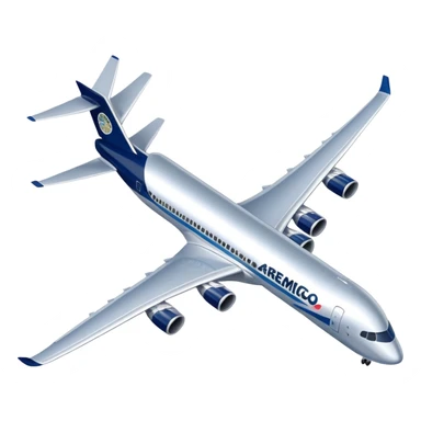Aeromexico airplane with blue and silver colors sticker