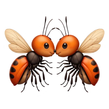 Two little bug cute, Kiss, message "Te amo mi bichin" sticker