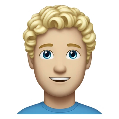 light curl blonde 30yo man blue eyed pale skin sticker