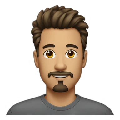 25-year-old man, brunette, wears a goatee, wears a low tuft sticker