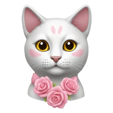katze mit rosa herzen sticker