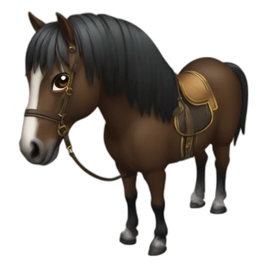 Cheval doré longue crinière noire sticker