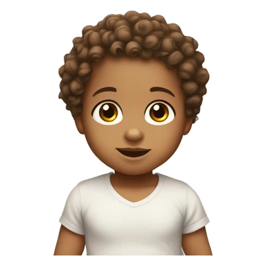 light skin baby with curly hair and brown eyes  sticker
