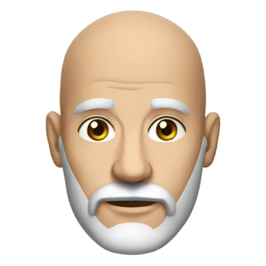 bald man with beard portrait mean look sticker