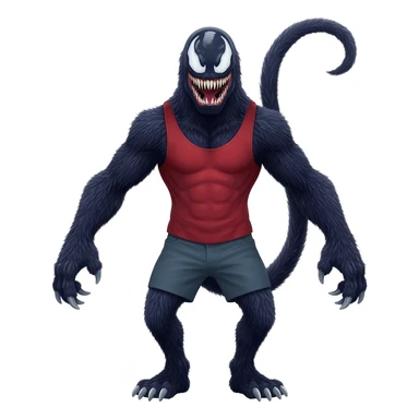  Furry cute handsome cool friendly Venom-Salandit-Xenomorph-hybrid-fantasy-creature (full body) sticker
