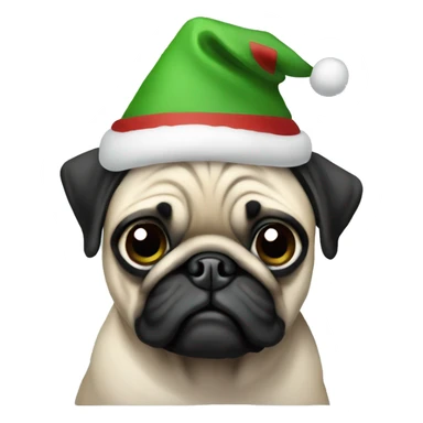Christmas pug sticker
