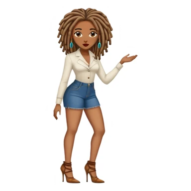Black woman with locs with heels sticker