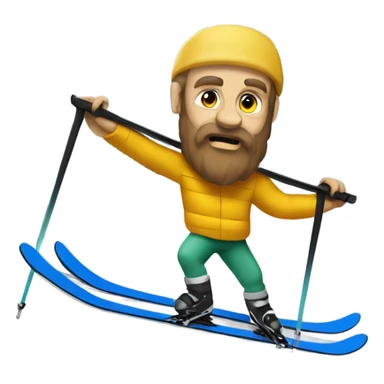 Socrates on mountain skis sticker