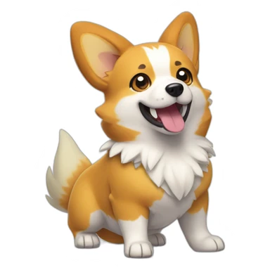 corgi pokemon evolution ultra strong sticker