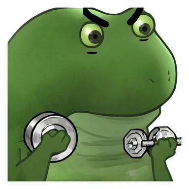 White girl with brown hair and blue eyes with weights in hand sticker