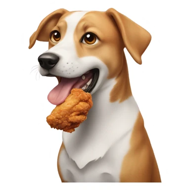 Dog eating fried chicken sticker