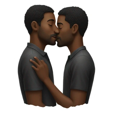 2 black men kissing sticker