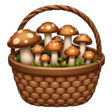Brown basket with mushrooms sticker