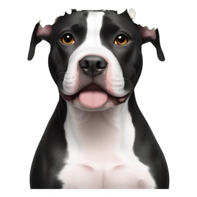 Black and white Pitbull floral crown sticker