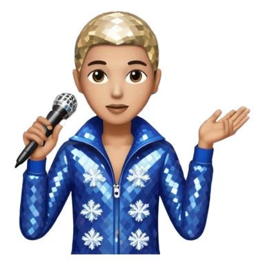 I want these emojis 💎🎤🪩❄️ in one frame with the number 17 sticker