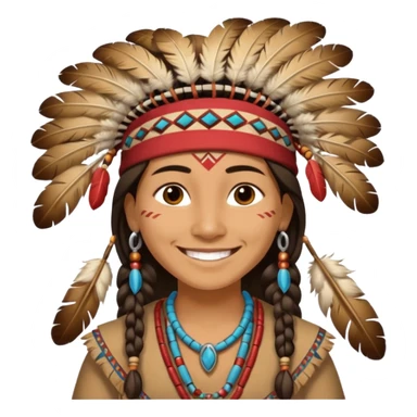 Emoji of a Wampanoag Native American sticker