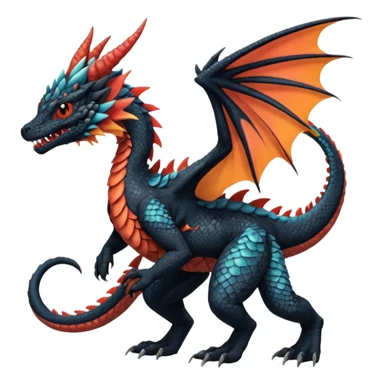 Dutch-Angel-Dragon-Grem2-Trico-Nargacuga-Salandit-Drudigon-fusion-animal-creature, full body  sticker