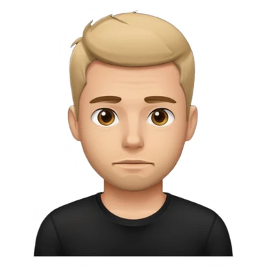 young tired man after training in black t-shirt sticker