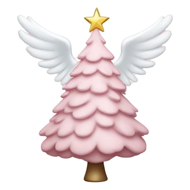 Light Pink Christmas tree with a white angel on top sticker