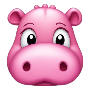 cute pink hippo crying with big tears sticker