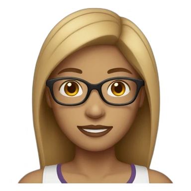 Light skin woman with straight light brown hair and glasses sticker